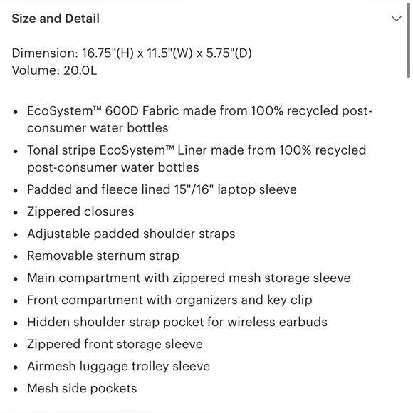 NWT: Kaslo Daypack Tech (Ash Rose) - Picture 7 of 7